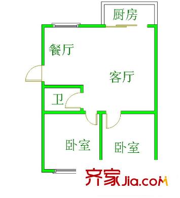 嶼浦新苑 2室 戶型圖