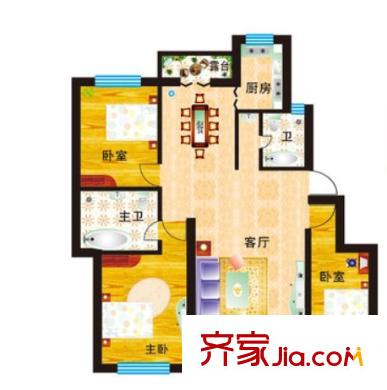 梅苑人民銀行宿舍戶型圖3室2廳 戶型圖 3室2廳