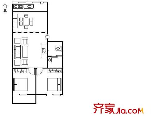望湖新苑 2室 戶型圖