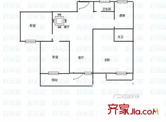 名仕閣 3室 戶型圖