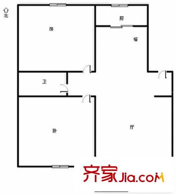 泮洋小區(qū) 2室 戶型圖