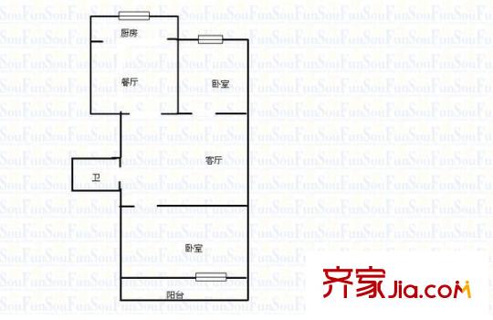 閩運公寓 2室 戶型圖