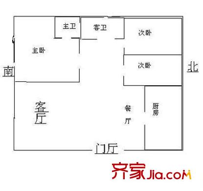 金冠花園 3室 戶型圖