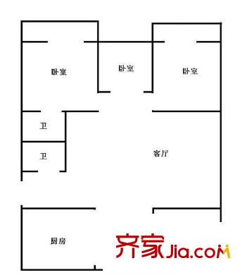 金冠花園 4室 戶型圖