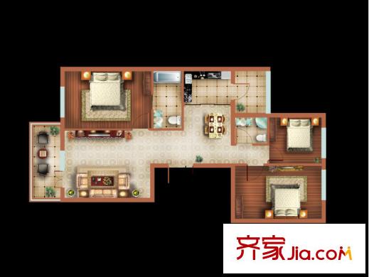 金昌商業(yè)城戶型圖3室2廳 戶型圖 3室2廳