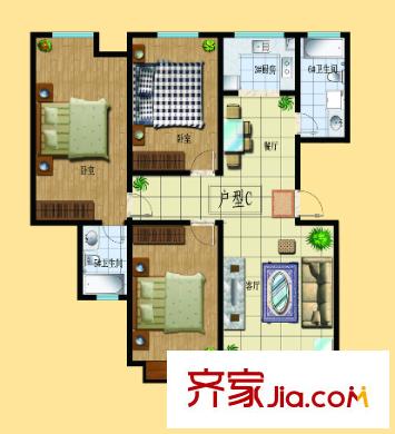 金昌商業(yè)城戶型圖2室2廳 戶型圖 2室2廳