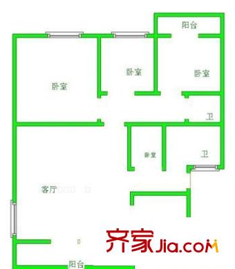 集賢花園 4室 戶型圖