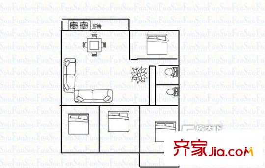 華裕小區(qū) 4室 戶型圖
