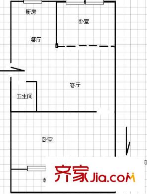 華富花園 2室 戶型圖