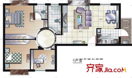 元辰國際戶型圖2室2廳 戶型圖 2室2廳