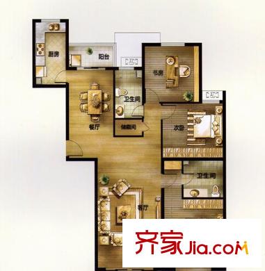 元辰國際戶型圖3室2廳 戶型圖 3室2廳