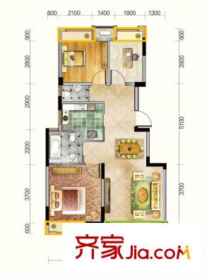 新城春天里戶型圖D戶型（售罄） 3室2廳2衛(wèi)1廚