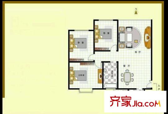 福盛苑 3室 戶型圖