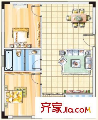 光谷新城7.8號樓C戶型 2室2廳1衛(wèi)1廚