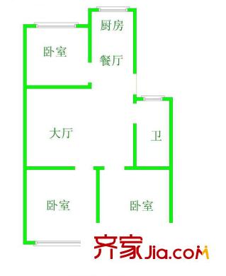 東牙小區(qū) 3室戶型圖