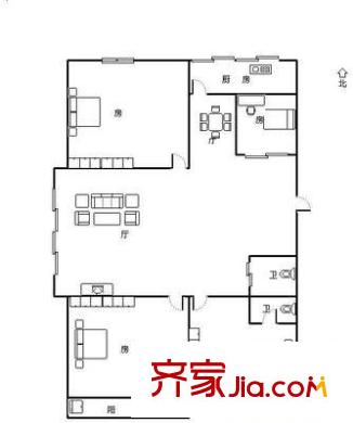 城南名苑 4室 戶型圖