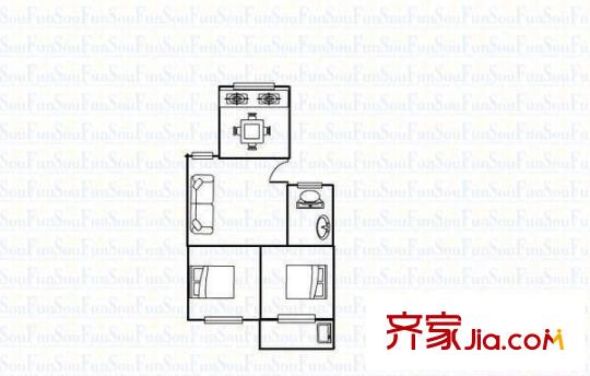 紫新新村 2室 戶型圖