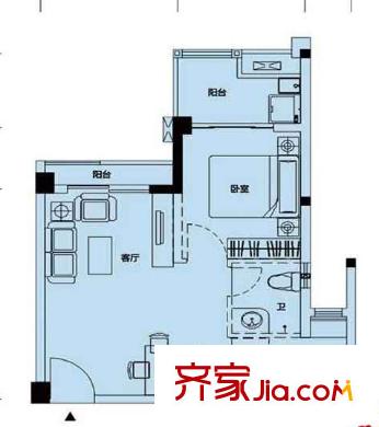 陽光新界 1室戶型圖