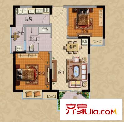天一小區(qū)戶型圖2室2廳 