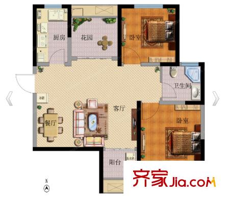 天一小區(qū)戶型圖2室2廳 2室2廳