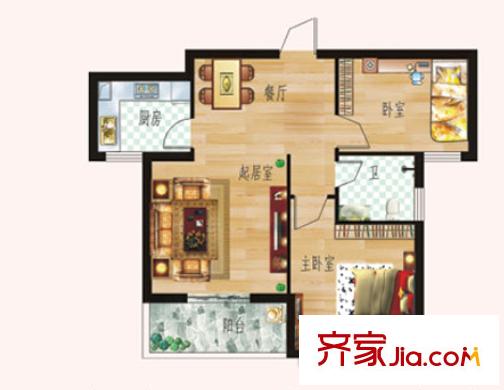 天一小區(qū)戶型圖2室2廳 2室2廳