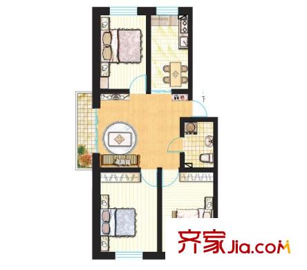 十畝地小區(qū)戶型圖3室2廳 3室2廳