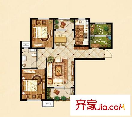 仁平方米新村戶型圖2室2廳 2室2廳