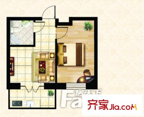 金玉華庭戶型圖1室1廳 戶型圖 1室1廳1衛(wèi)1廚