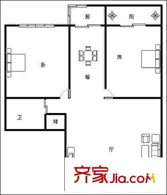 榕信苑 2室 戶型圖