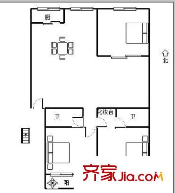 榕信苑 3室 戶(hù)型圖