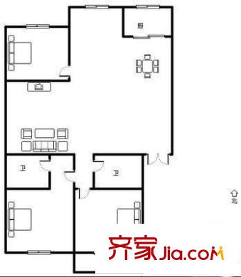 榕信苑 4室 戶型圖