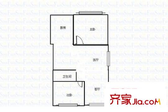 銀廈公寓 2室 戶型圖