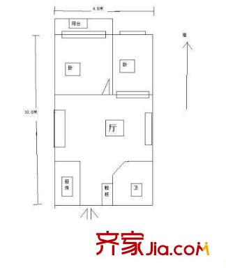 美景良城 1室 戶型圖
