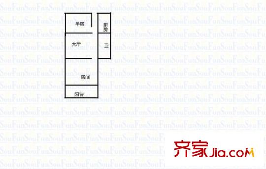 美景良城 1室 戶型圖