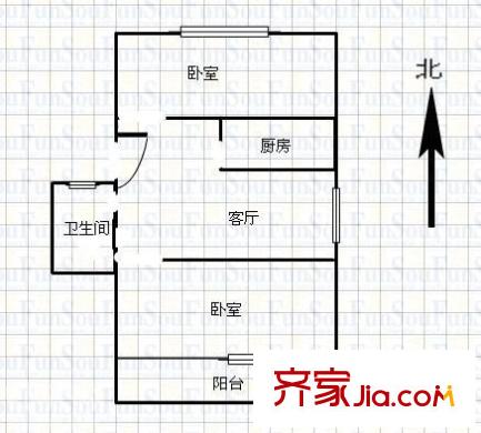 連福新村 2室 戶型圖