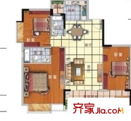 四清里社區(qū)戶型圖3室2廳 3室2廳