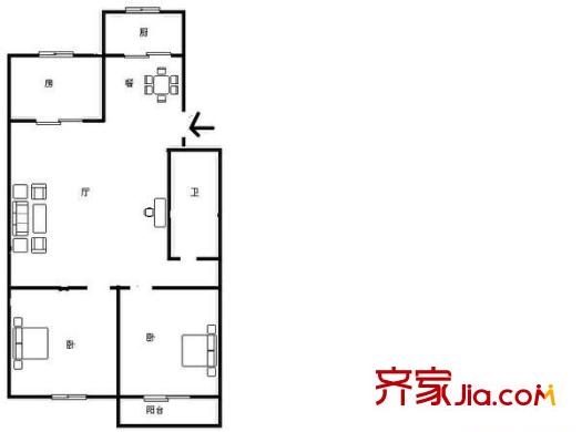 小巷新村 2室 戶型圖
