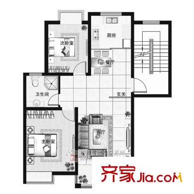  新城麗景 2室戶型圖