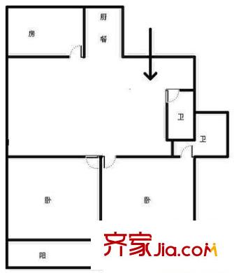 萬隆花園2期 3室 戶型圖