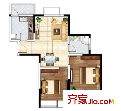 東龍世紀(jì)花園二期戶型圖2室2廳 2室2廳