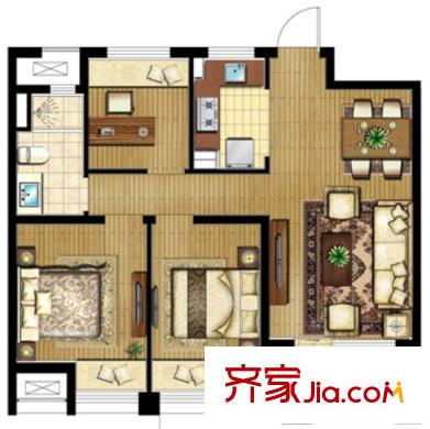 白土塘戶型圖2室2廳 戶型圖 2室2廳