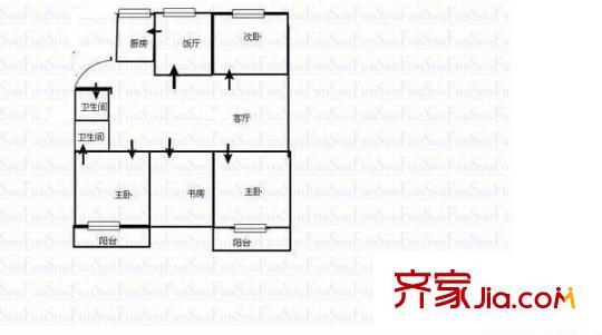 華信花園 4室 戶(hù)型圖