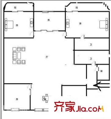 華信花園 4室 戶型圖