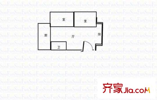 華翔新村 2室 戶型圖