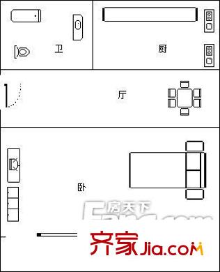 鼓樓人家 1室 戶型圖