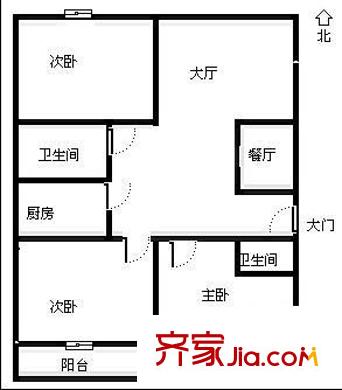 廣德小區(qū) 3室 戶型圖