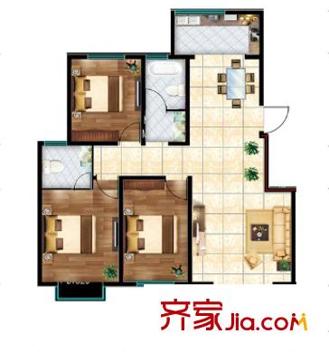 新安花園戶(hù)型圖3室2廳 3室2廳