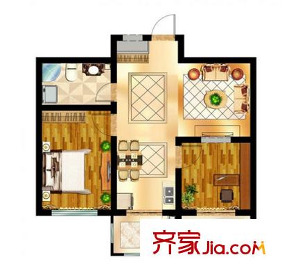 新安花園戶(hù)型圖2室2廳 2室2廳