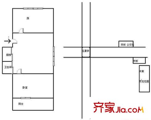 雙龍花園 2室 戶型圖