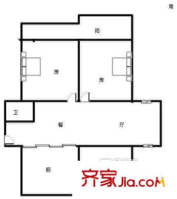 水產(chǎn)設計院宿舍 3室 戶型圖